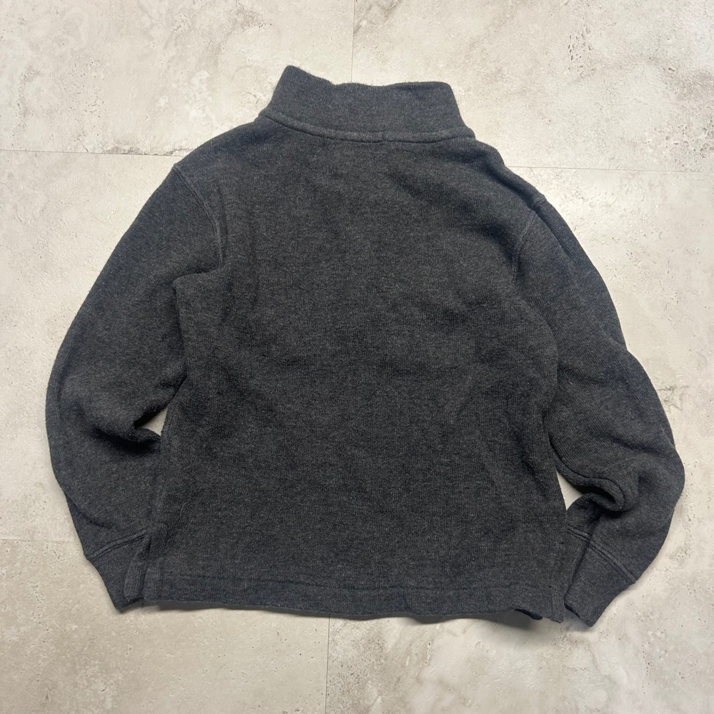 Polo Ralph Lauren Quarter Zip Sweater Grey Kids Size 4T Cotton Knit Pullover - Picture 6 of 7